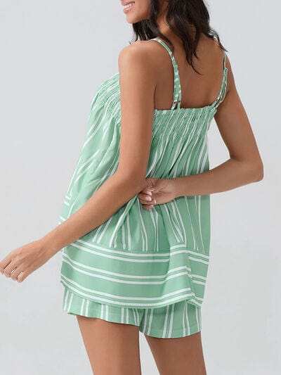 Smocked Square Neck Cami and Shorts Set - Trendsi - Flyclothing LLC