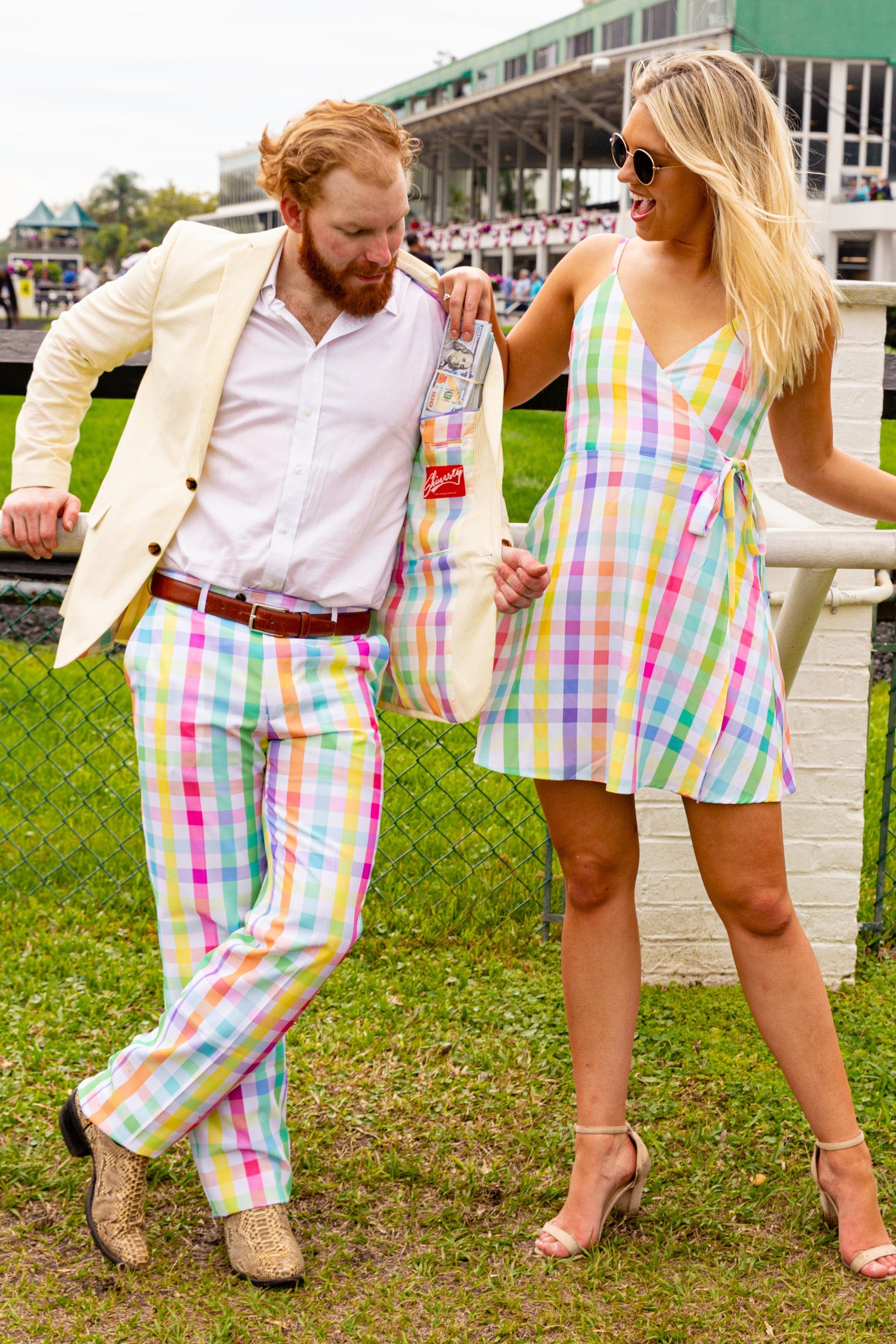 The Savannah Swinger | Pastel Plaid Strappy Dress - Shinesty