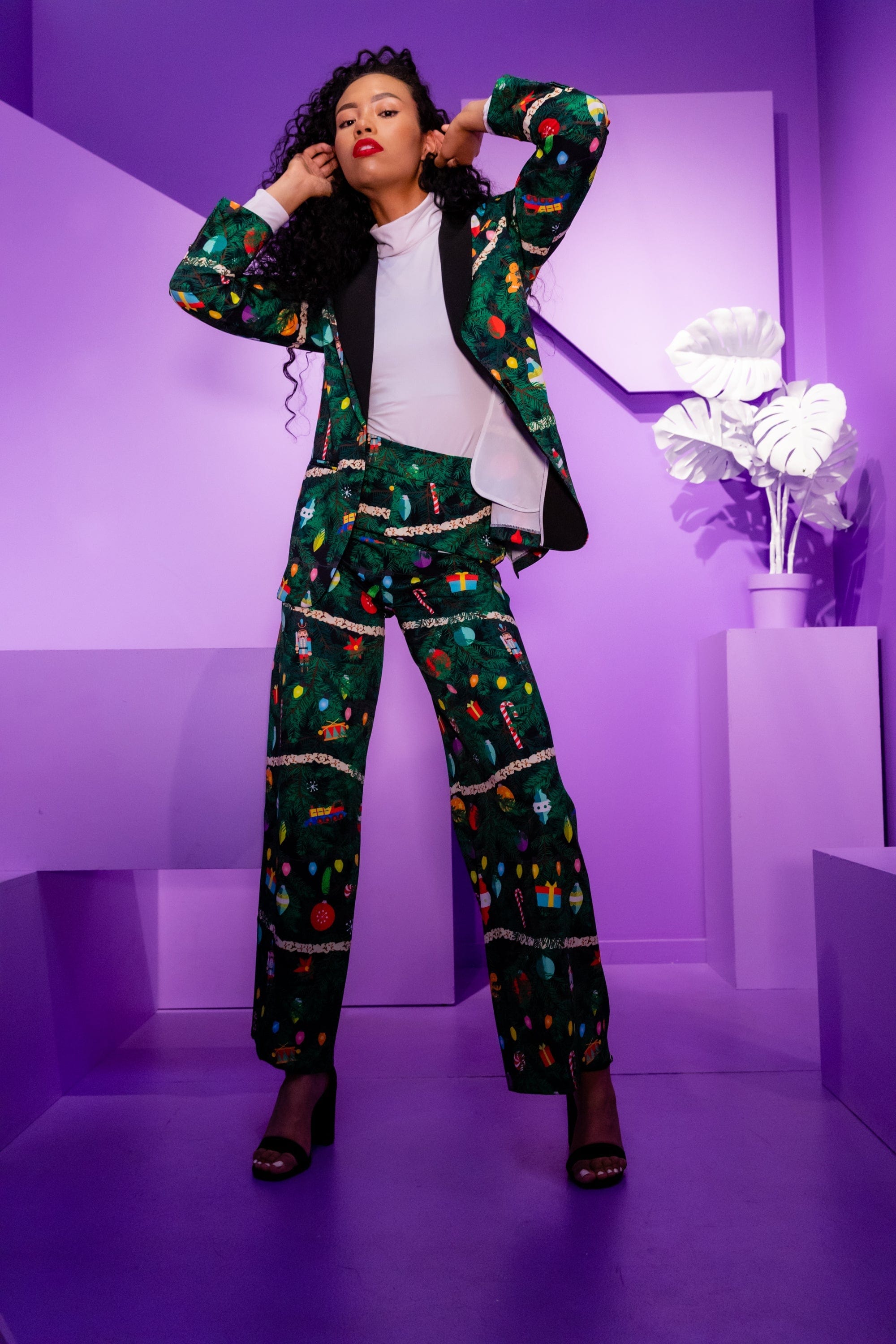 The Christmas Tree Camo | Womens Christmas Tree Print Pant - Shinesty
