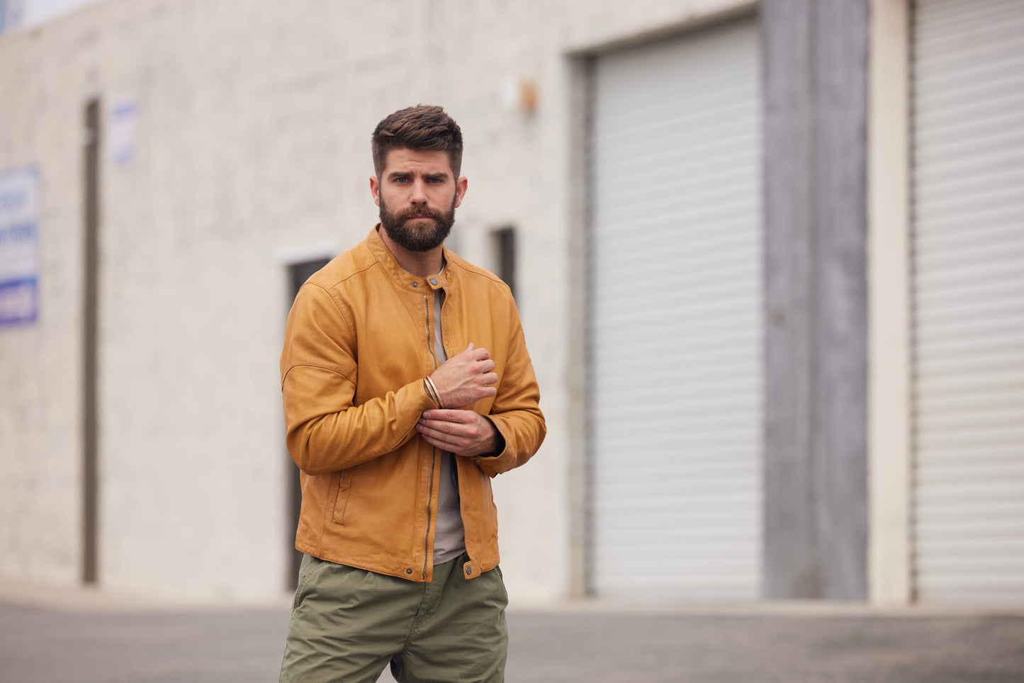 Solvic CF Leather Jacket, Curry