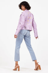 Christy RF Star Detail Leather Jacket
