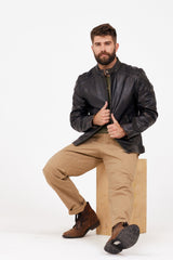 Brent CF Leather Jacket, Black