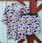 Baha Ranch Pink Cattle Ranch Women's Western Pajama Set
