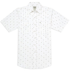 Men's Ely Cattleman Short Sleeve Diamond Aztec Print Western Snap Shirt- Navy & White - Ely Cattleman