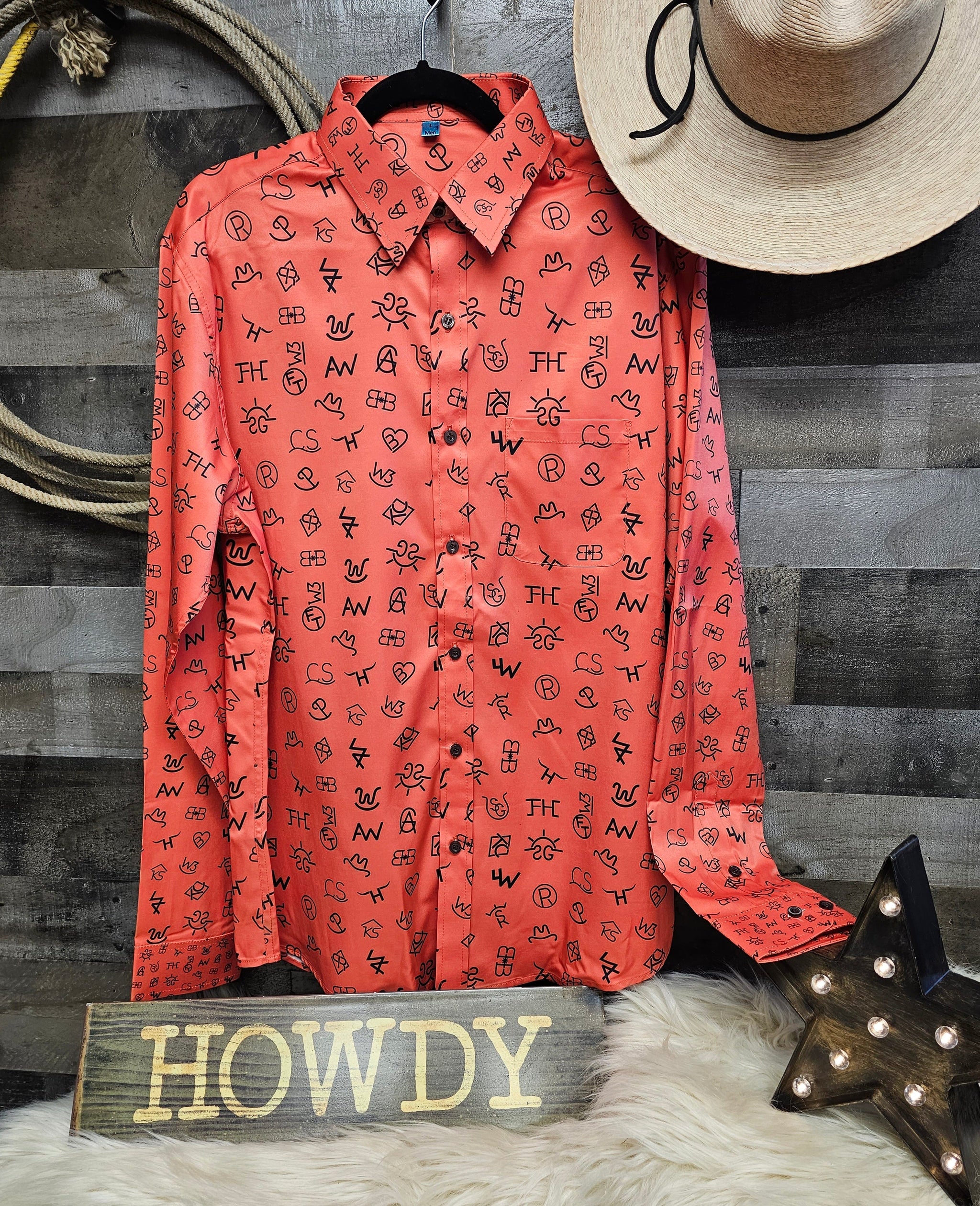 Baha Ranch Rust Brands Unisex Western Button Up Shirt