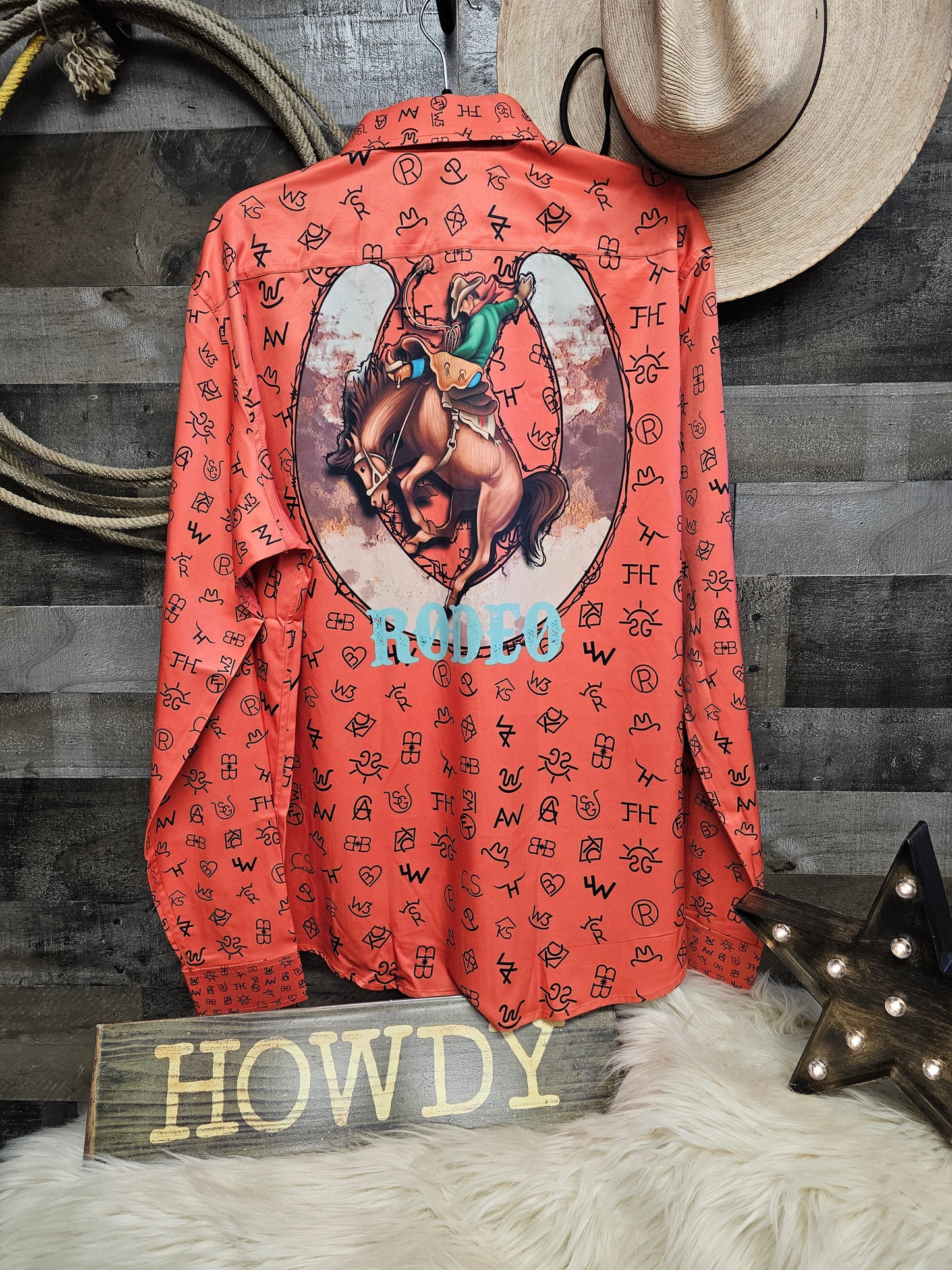 Baha Ranch Rust Brands Unisex Western Button Up Shirt
