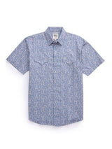 Men's Ely Cattleman Short Sleeve Paisley Print Western Snap Shirt- Navy - Ely Cattleman - Flyclothing LLC