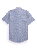 Men's Ely Cattleman Short Sleeve Paisley Print Western Snap Shirt- Navy - Ely Cattleman