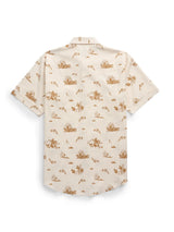 Men's Ely Cattleman Short Sleeve Cowboy Print Western Snap Shirt- Spice & Ecru - Ely Cattleman - Flyclothing LLC