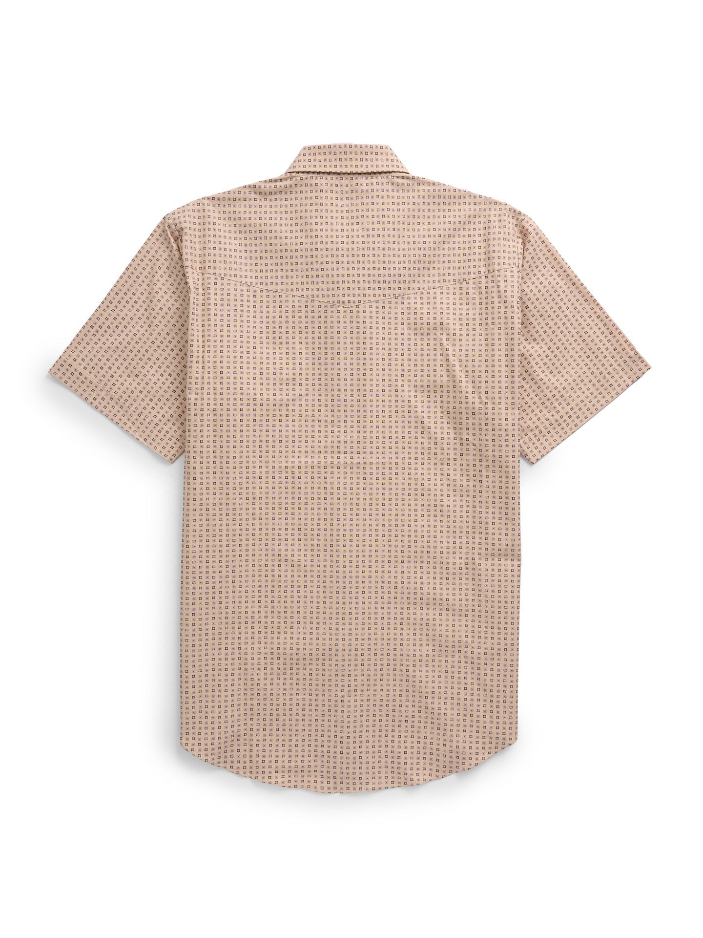 Men's Ely Cattleman Short Sleeve Geo Print Western Snap Shirt- Tan