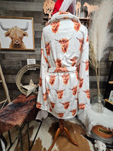 Baha Ranch Highland Cow Women's Western Bath Robe