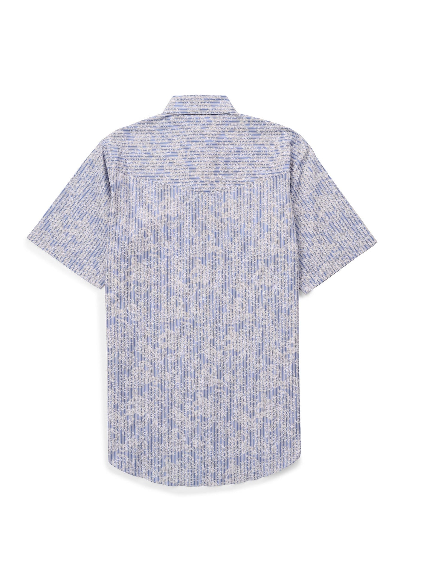 Men's Ely Cattleman Short Sleeve Stone Blue Paisley Print Western Snap Shirt