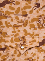 Men's Ely Cattleman Short Sleeve Conversational Camo-Tan Print Western Snap Shirt - Ely Cattleman - Flyclothing LLC
