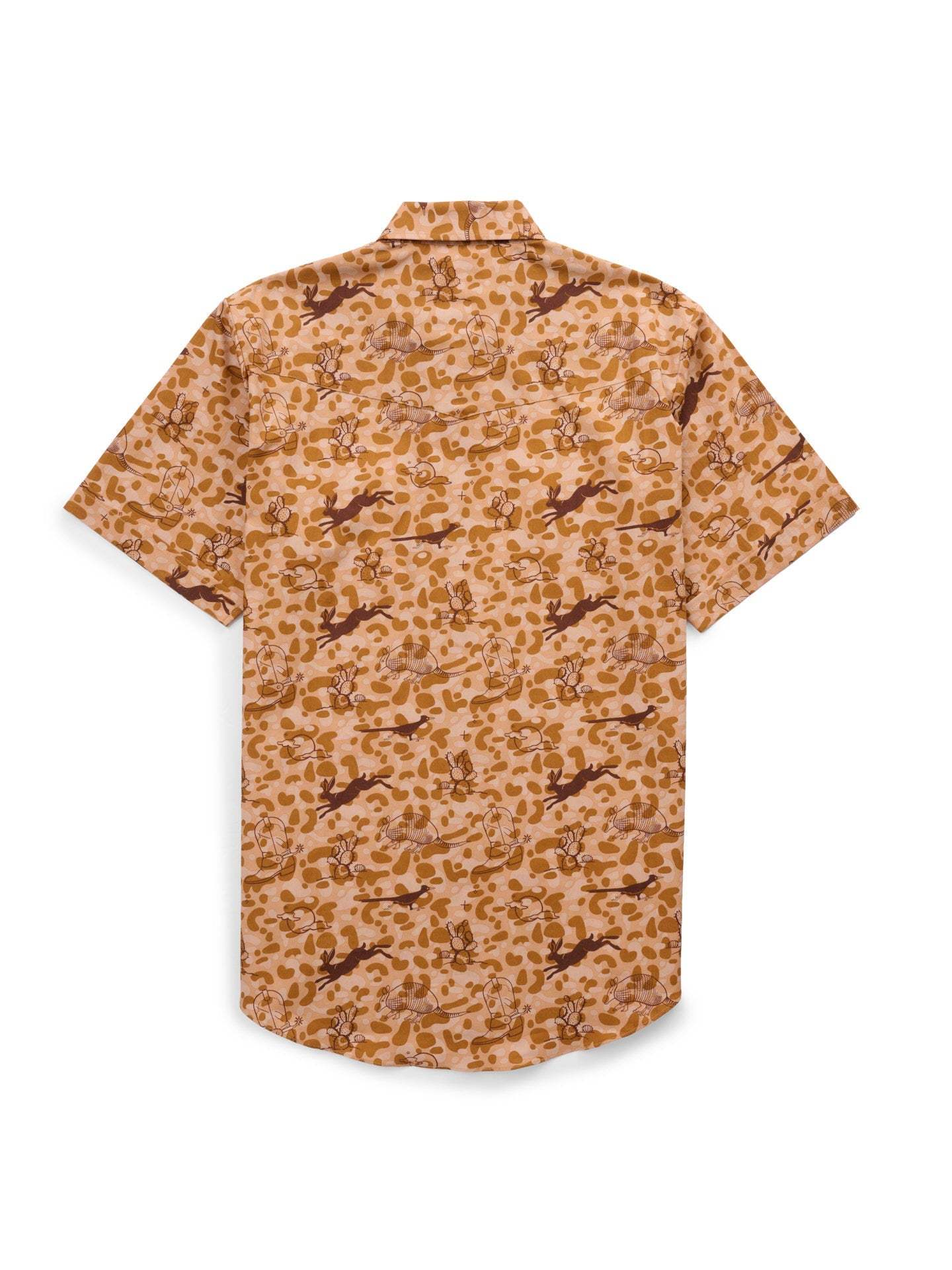 Men's Ely Cattleman Short Sleeve Conversational Camo-Tan Print Western Snap Shirt - Ely Cattleman - Flyclothing LLC