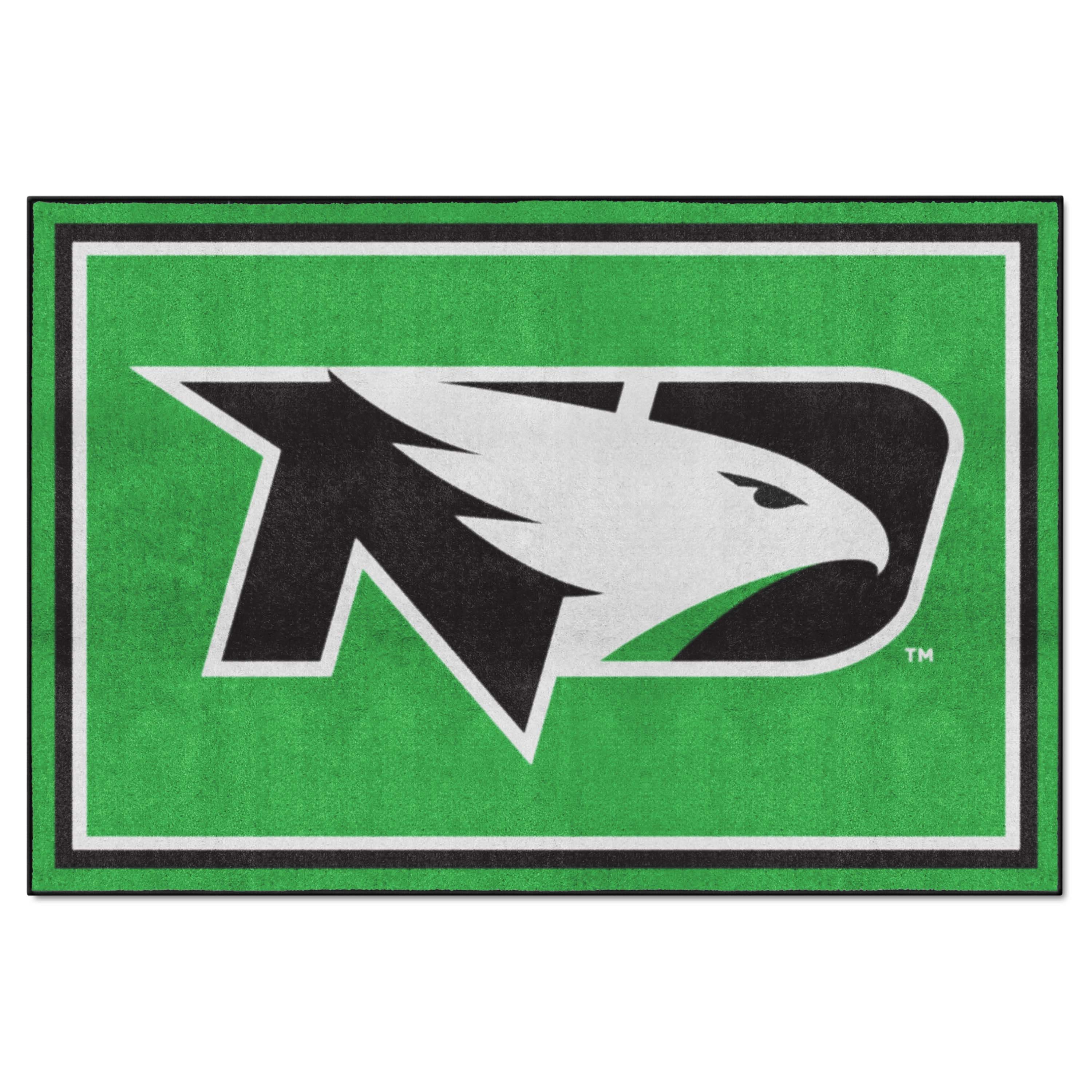 North Dakota Fighting Hawks 5ft. x 8 ft. Plush Area Rug - North Dakota