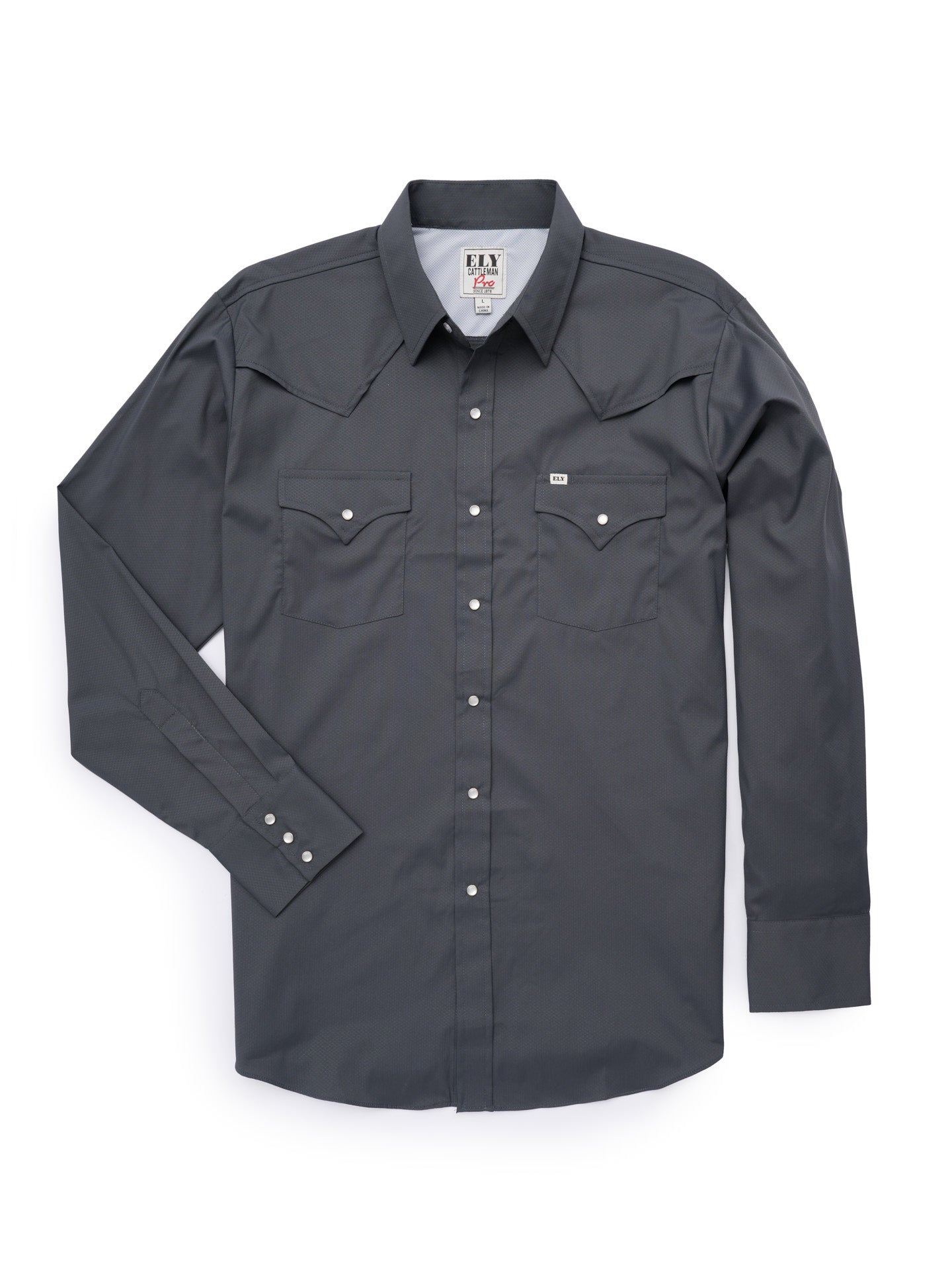 Men's Ely Cattleman Pro Long Sleeve Stretch Solid Vented Western Shirt
