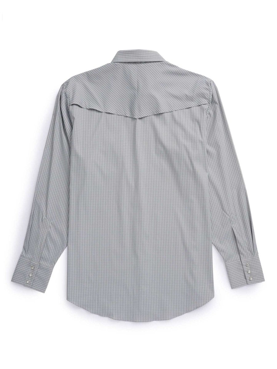 Men's Ely Cattleman Pro Long Sleeve Stretch Vented Western Shirt- Gray Check - Ely Cattleman - Flyclothing LLC