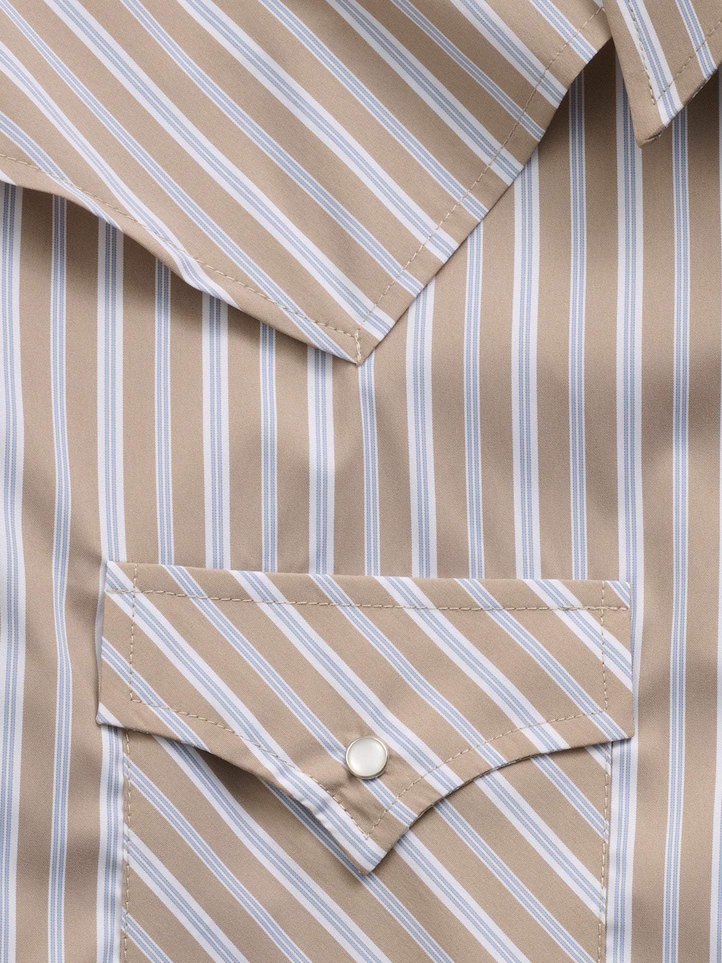 Men's Ely Cattleman Pro Long Sleeve Stretch Vented Western Shirt- Khaki Stripe