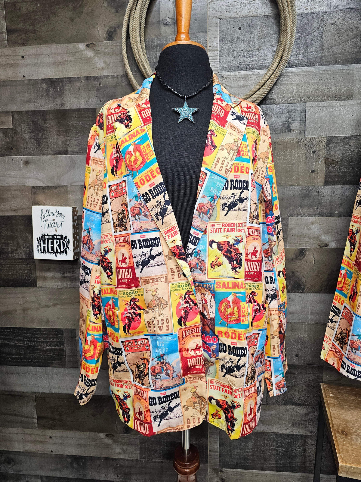 Baha Ranch Women's Vintage Rodeo Poster Blazer