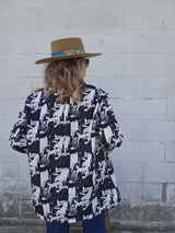 Baha Ranch Black White Cowboy Women's Western Blazer