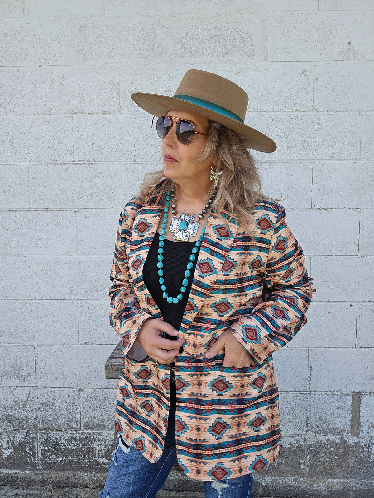 Baha Ranch Arizona Aztec Women's Blazer - Baha Ranch Western Wear - Flyclothing LLC