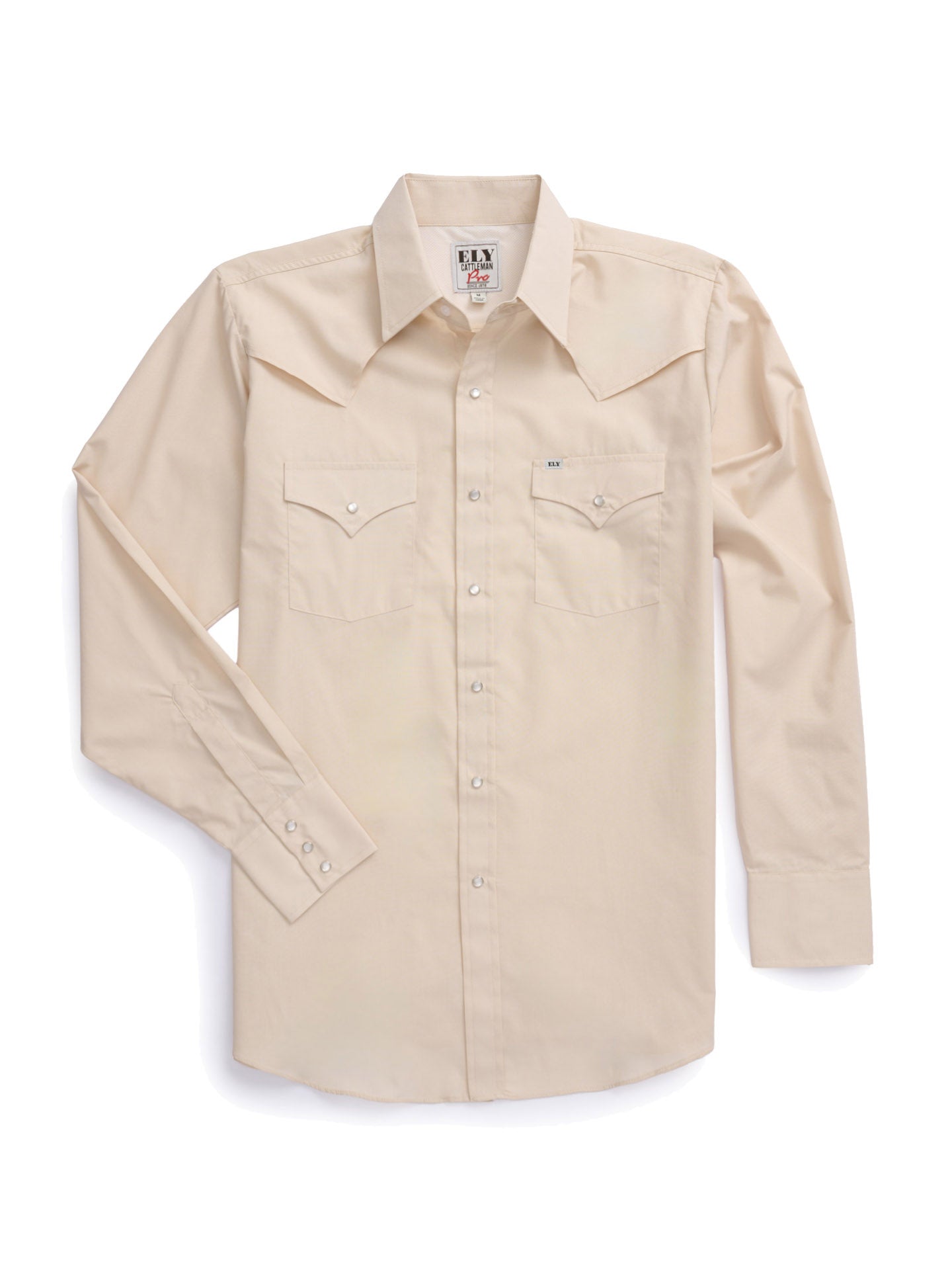 Men's Ely Cattleman Pro Long Sleeve Solid Vented Western Shirt