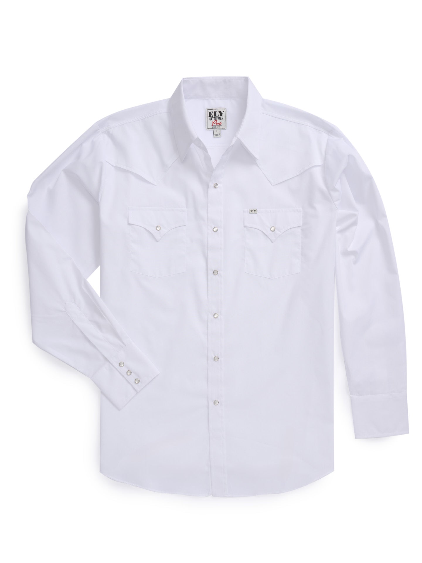 Men's Ely Cattleman Pro Long Sleeve Solid Vented Western Shirt