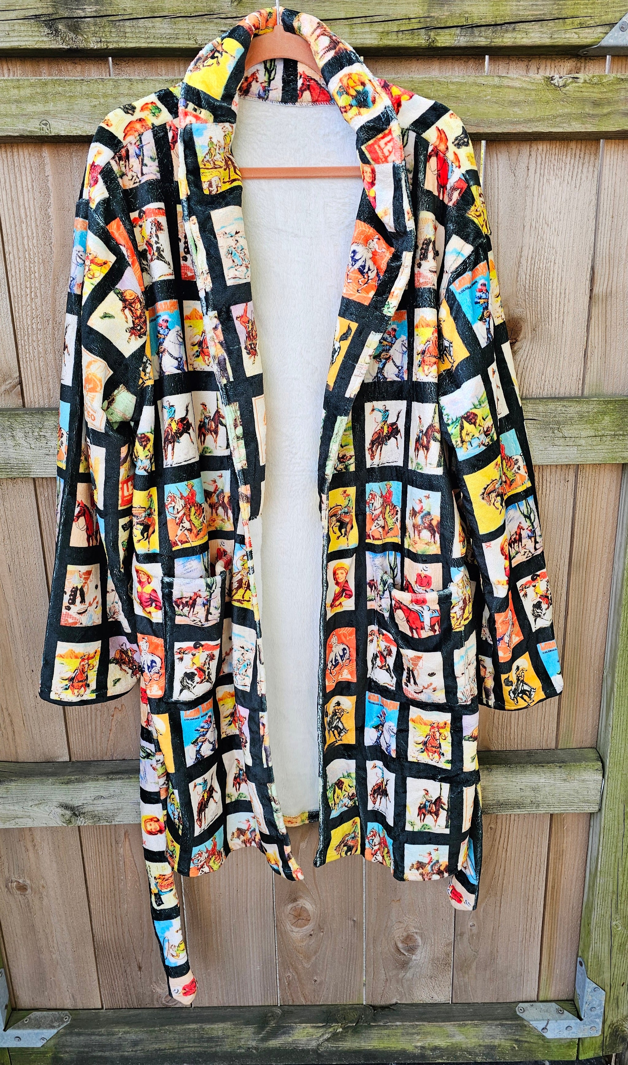Baha Ranch Vintage Cowboy Collage Western Robe - Baha Ranch Western Wear - Flyclothing LLC