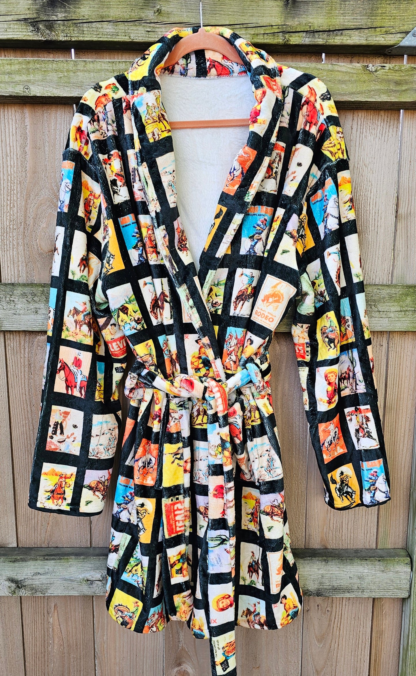 Baha Ranch Vintage Cowboy Collage Western Robe - Baha Ranch Western Wear - Flyclothing LLC