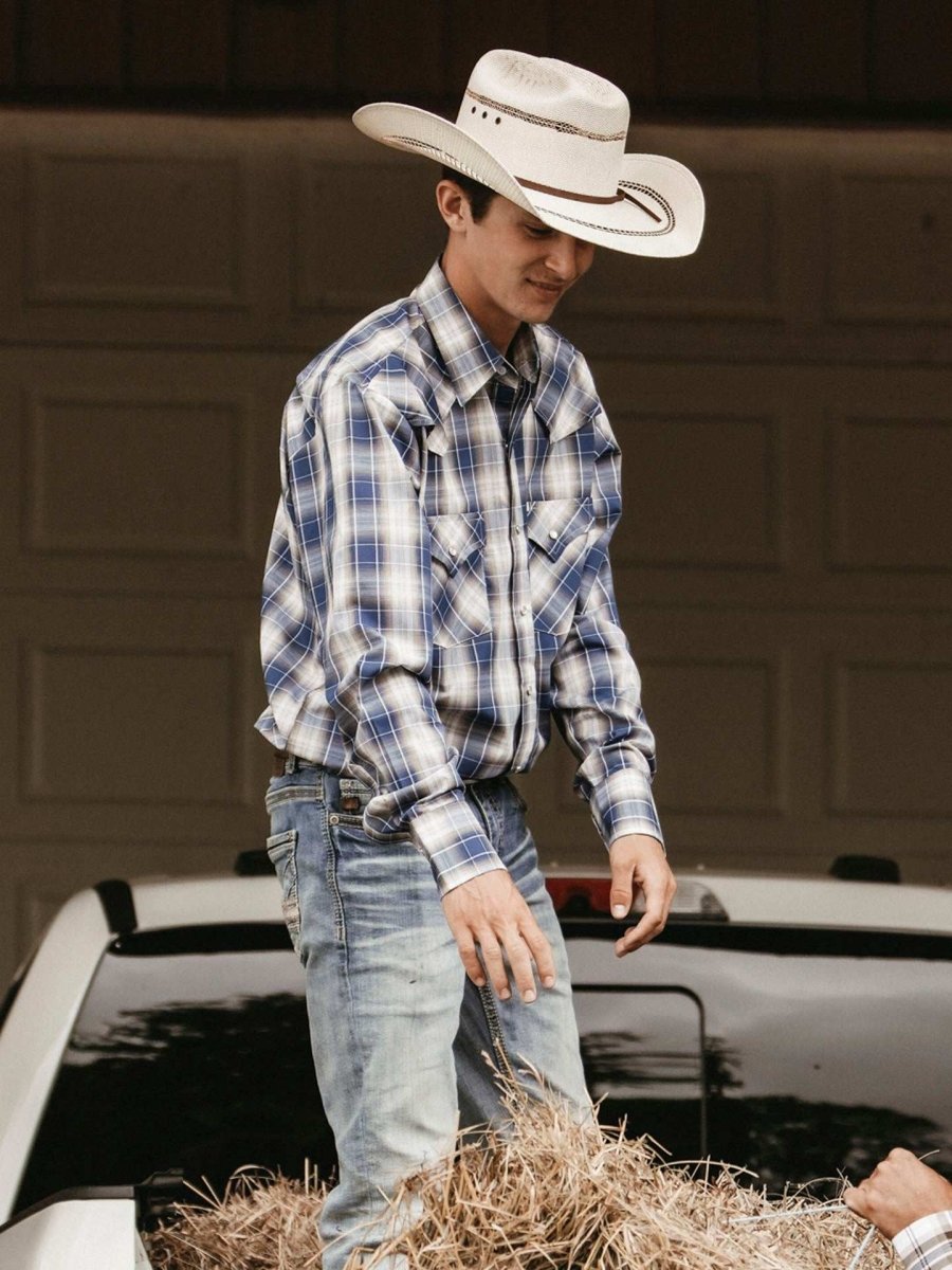 Men's Ely Cattleman Pro Long Sleeve Plaid Vented Western Shirt - Ely Cattleman - Flyclothing LLC