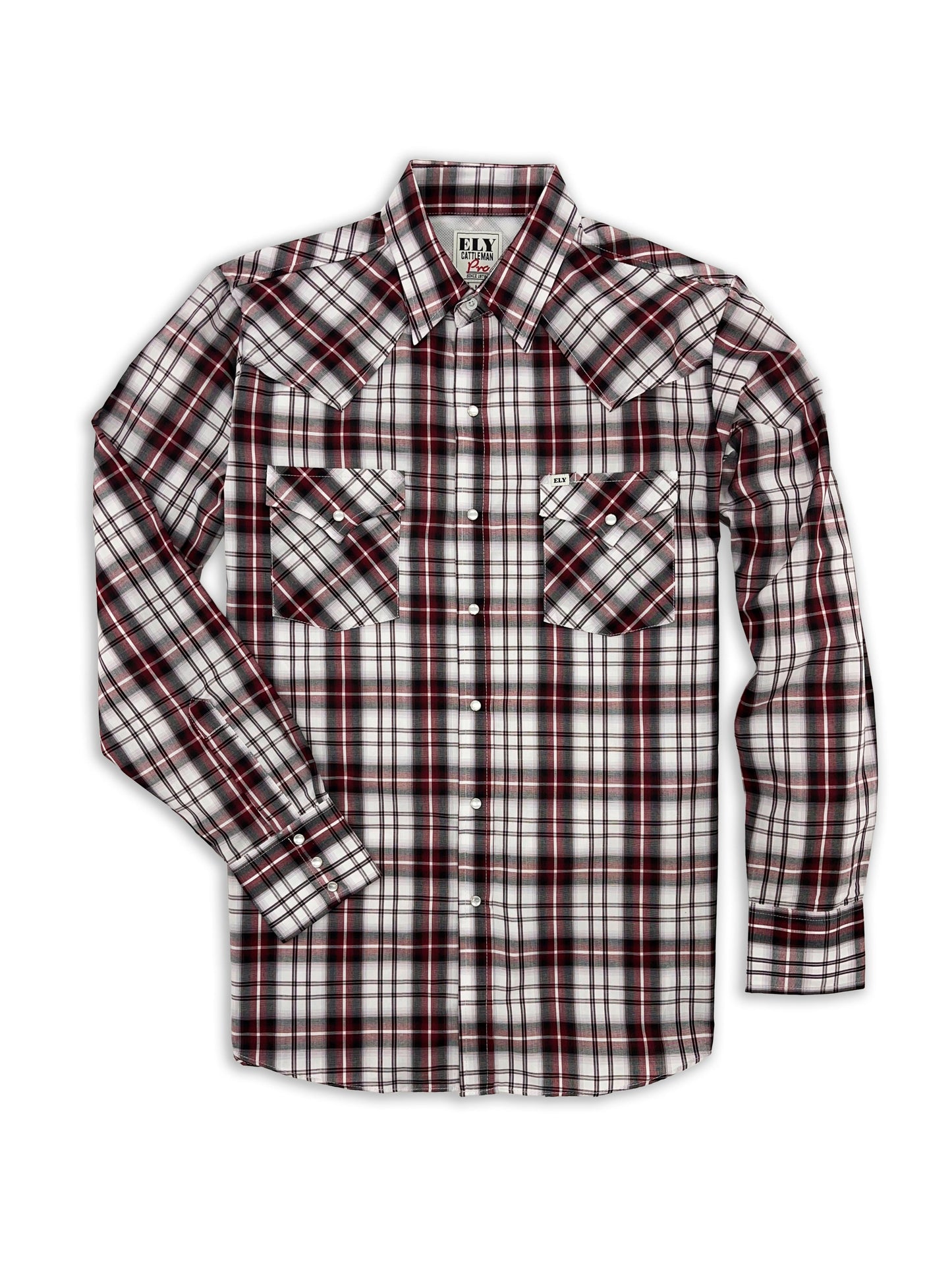 Men's Ely Cattleman Pro Long Sleeve Plaid Vented Western Shirt