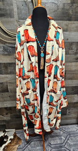 Baha Ranch Got My Boots Western Bath Robe - Baha Ranch Western Wear - Flyclothing LLC
