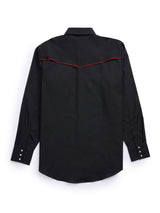 Men's Ely Cattleman Pro Long Sleeve Solid w/ Piping Vented Western Shirt