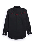Men's Ely Cattleman Pro Long Sleeve Solid w/ Piping Vented Western Shirt - Ely Cattleman