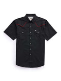 Men's Ely Cattleman Pro Short Sleeve Solid w/ Piping Vented Western Shirt - Ely Cattleman