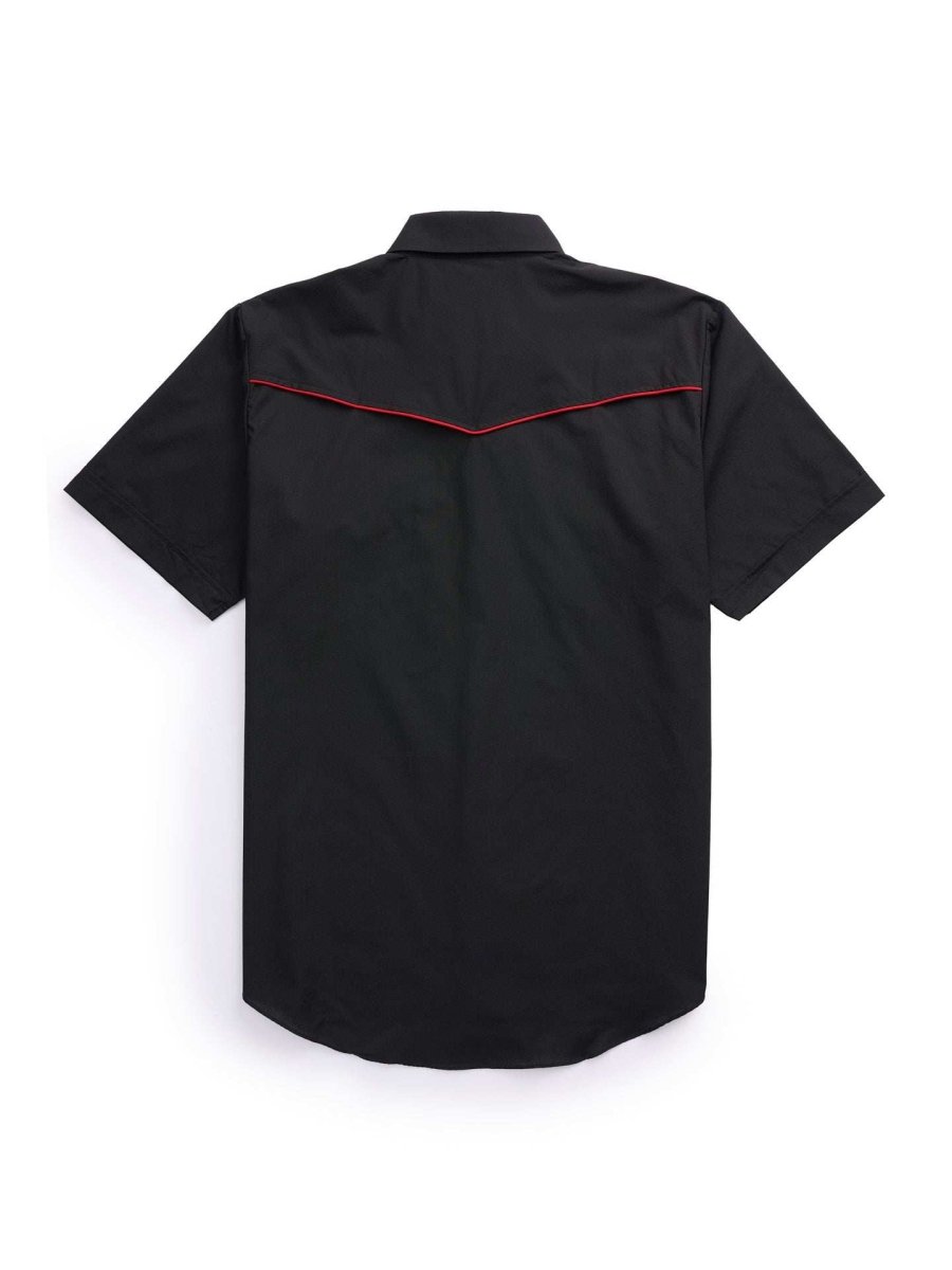 Men's Ely Cattleman Pro Short Sleeve Solid w/ Piping Vented Western Shirt - Ely Cattleman - Flyclothing LLC