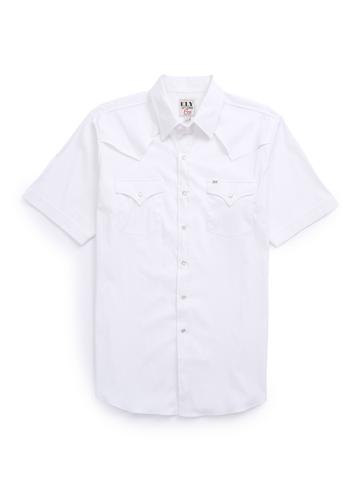 Men's Ely Cattleman Pro Short Sleeve Stretch Solid Vented Western Shirt