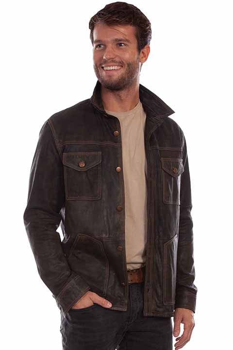 Scully Leather Leatherwear Mens Button Up - Scully Leather