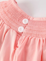 Girls Horse Smocking Embroidered Coral Dress - Rylee Faith Designs - Flyclothing LLC