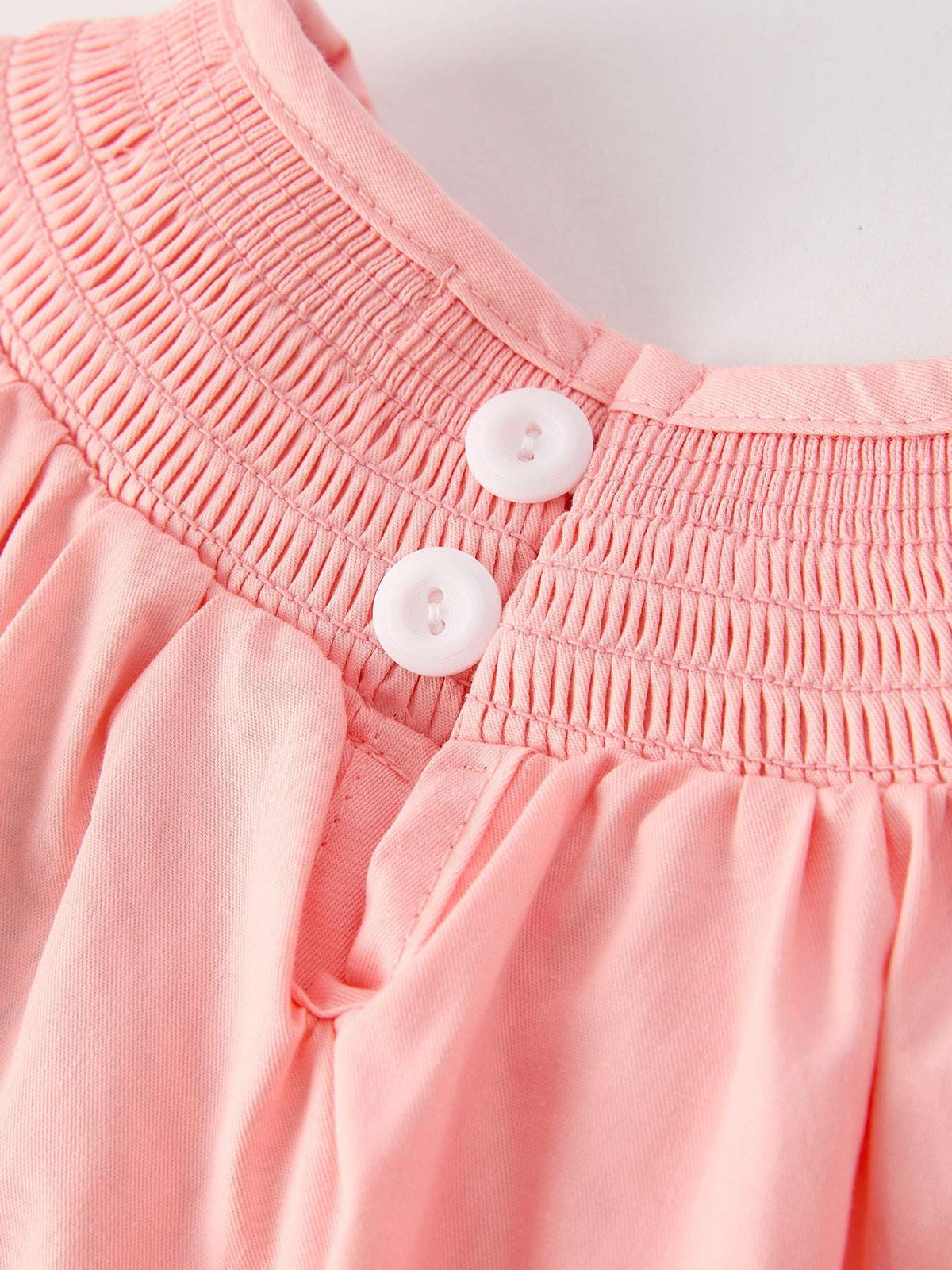 Girls Horse Smocking Embroidered Coral Dress - Rylee Faith Designs - Flyclothing LLC