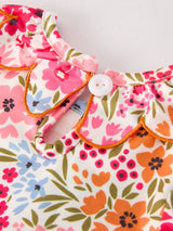 Fall Halloween & Thanksgiving Pumpkin Bow Smock Embroidered Floral Baby Girl Romper - Rylee Faith Designs - Flyclothing LLC