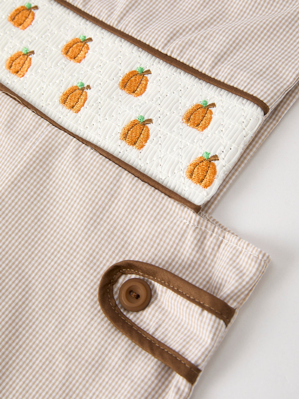 Fall Halloween & Thanksgiving Pumpkin Smock Embroidered Boys Romper - Rylee Faith Designs - Flyclothing LLC