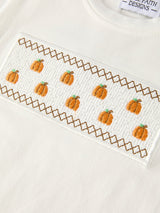 Halloween & Thanksgiving Pumpkin Smock Embroidered Plaid Boys 'Set - Rylee Faith Designs - Flyclothing LLC