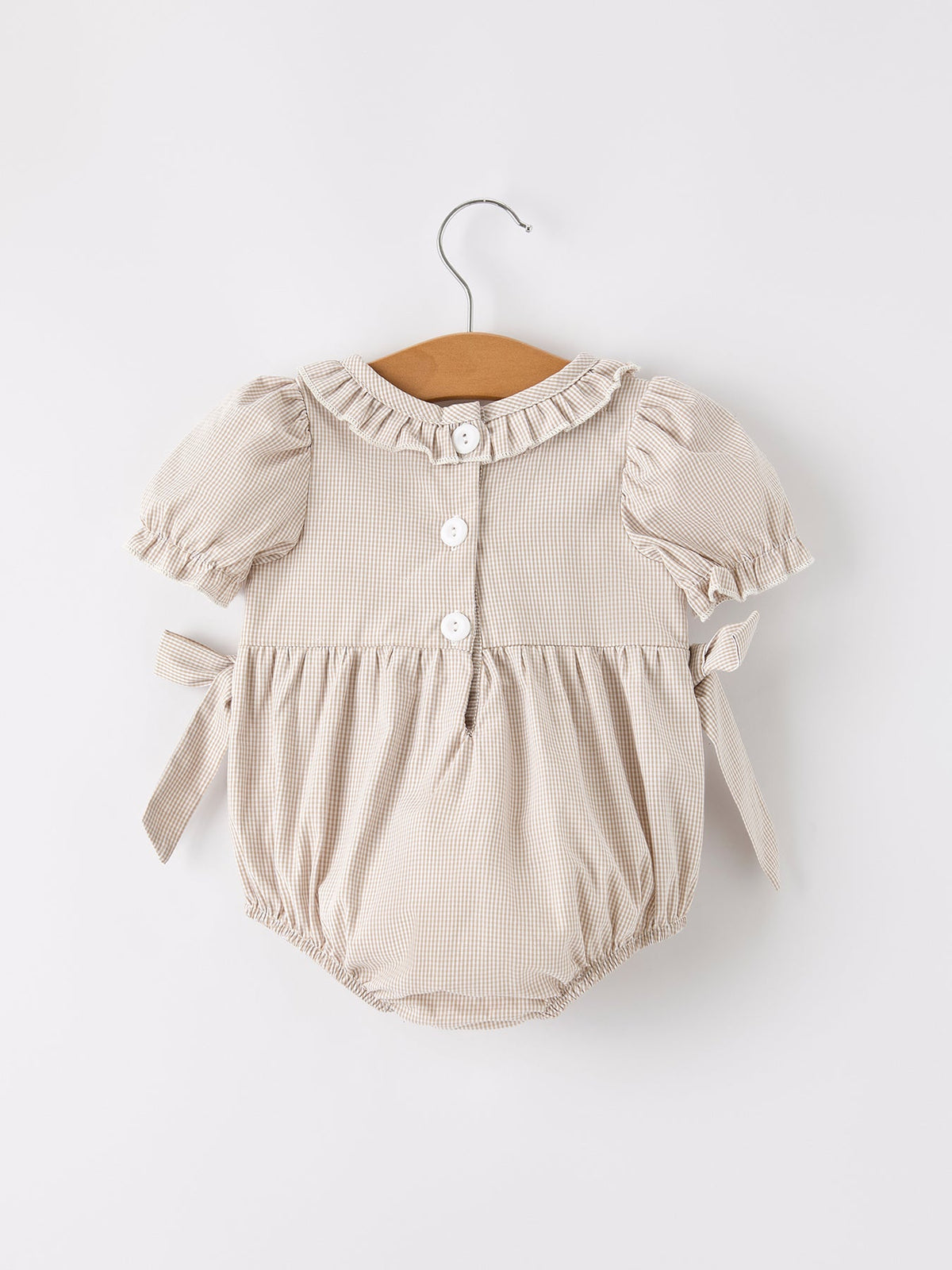 Fall Halloween & Thanksgiving Pumpkin Embroidery Smock Plaid Baby Girl Romper - Rylee Faith Designs - Flyclothing LLC