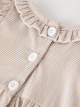 Fall Halloween & Thanksgiving Pumpkin Embroidery Smock Plaid Baby Girl Romper - Rylee Faith Designs - Flyclothing LLC