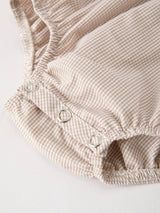 Fall Halloween & Thanksgiving Pumpkin Embroidery Smock Plaid Baby Girl Romper - Rylee Faith Designs - Flyclothing LLC