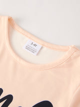 Girls Letter Print Top + Floral Pattern Pants - Rylee Faith Designs - Flyclothing LLC