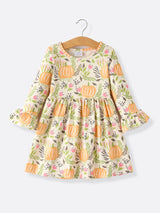 2 Piece Fall Halloween Thanksgiving Girls Dress Set
