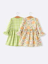 2 Piece Fall Halloween Thanksgiving Girls Dress Set