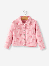 Pink Fall Girls Denim Jacket - Rylee Faith Designs - Flyclothing LLC